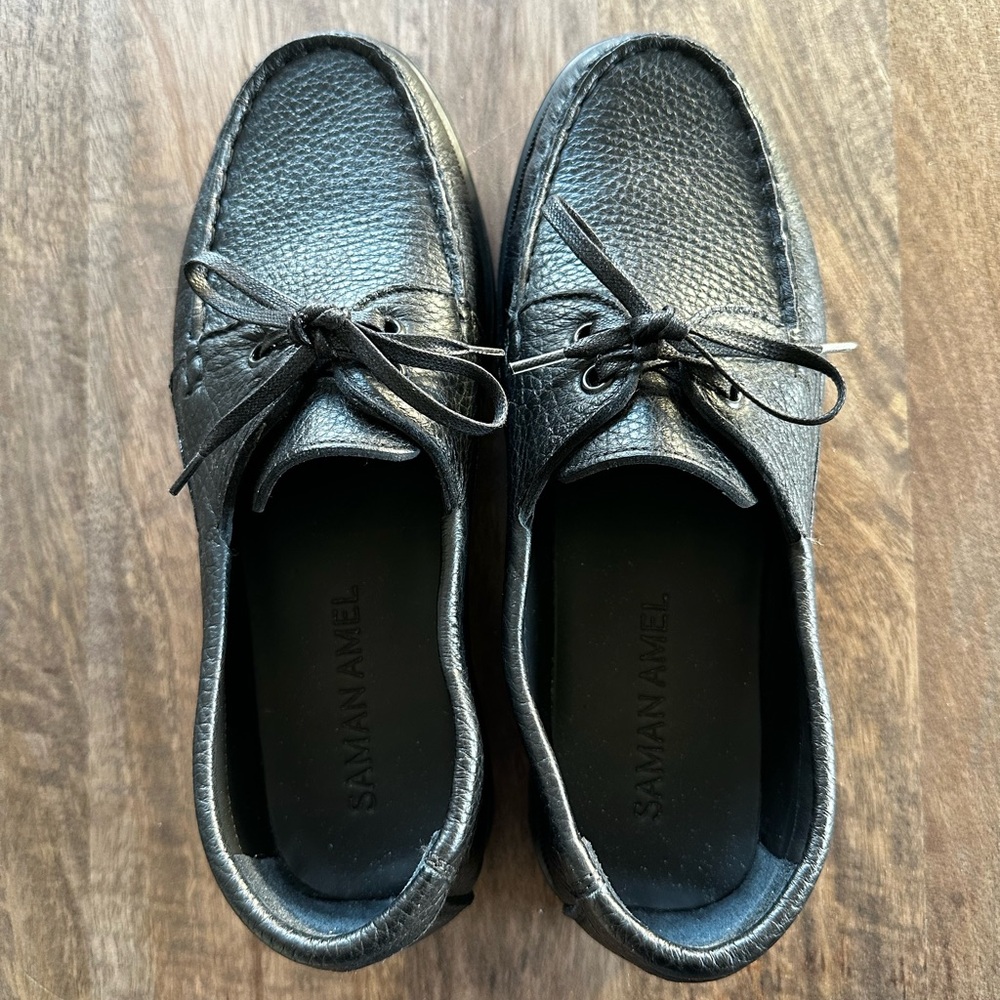 Saman Amal Black Leather Men's Shoes
